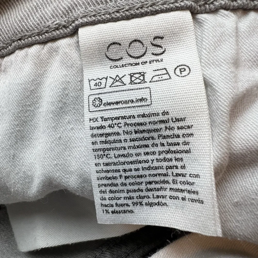 COS Slim Mid Rise Slim Leg Jeans - Light Grey Tagged 30x32